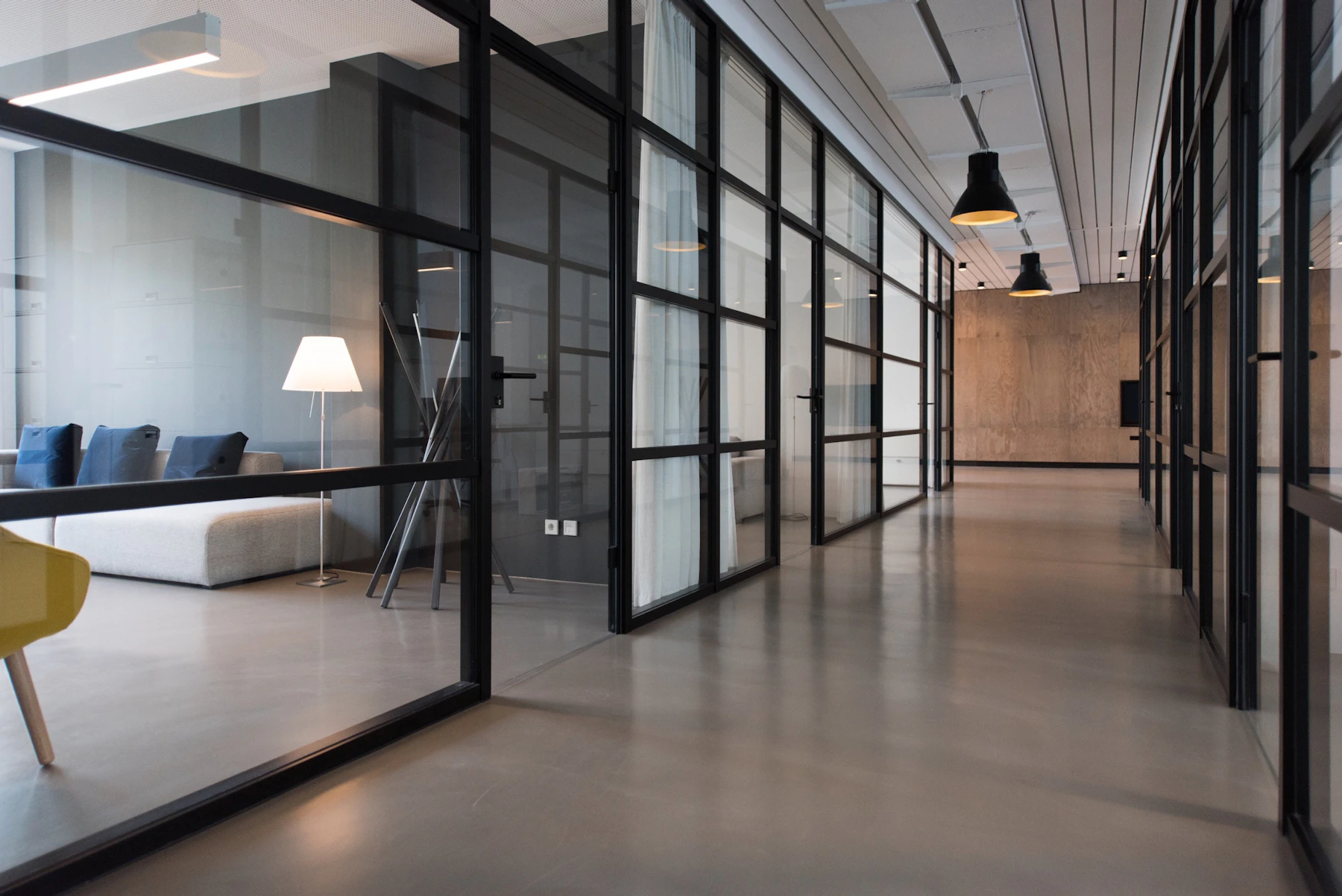 Contemporary office interior with natural light